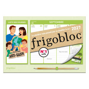 Mini Frigobloc Hebdomadaire Anti-gaspi 2027  - Calendrier compact / sem (de sept. 2026 à déc. 2027)