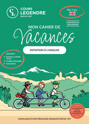 Mon cahier de vacances  (Dès 7 ans)Initiation à l'anglais