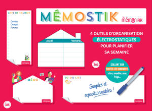 Mémostik by Mémoniak - 4 outils stickers électrostatiques pour organiser le quotidien