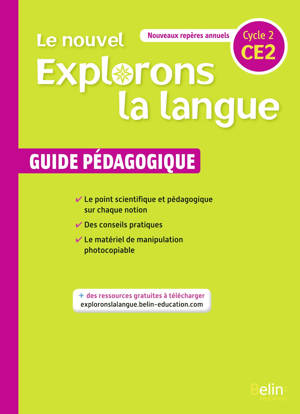 Le nouvel Explorons la langue CE2 - Guide pédagogique 2020