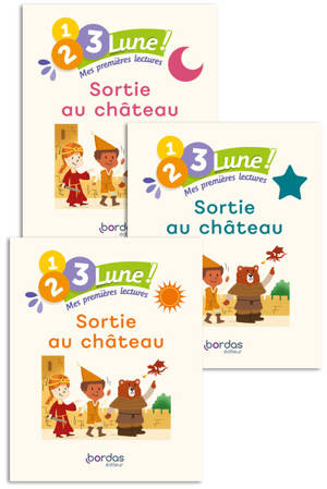 1, 2, 3, Lune!-premières lectures-Sortie au château(pack 1 album soleil+1 album étoile+1 album lune)