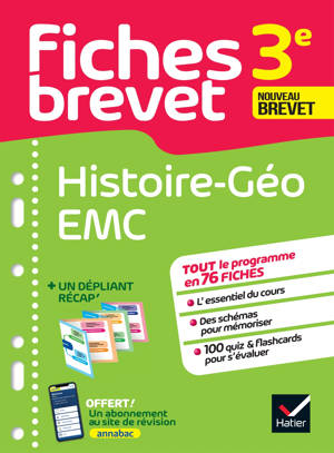 Fiches brevet - Histoire-Géographie EMC 3e Brevet 2026