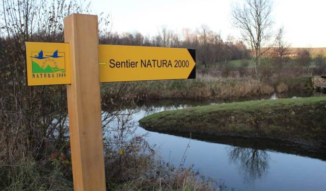 Fléchage Natura 2000 tout au long du sentier