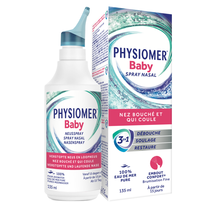 PHYSIOMER® Baby Spray Nasal pack and bottle