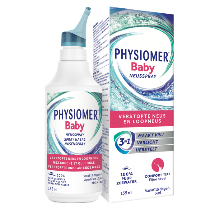 PHYSIOMER® Baby Neusspray pack and bottle