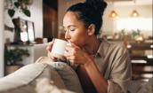 woman drinking coffee