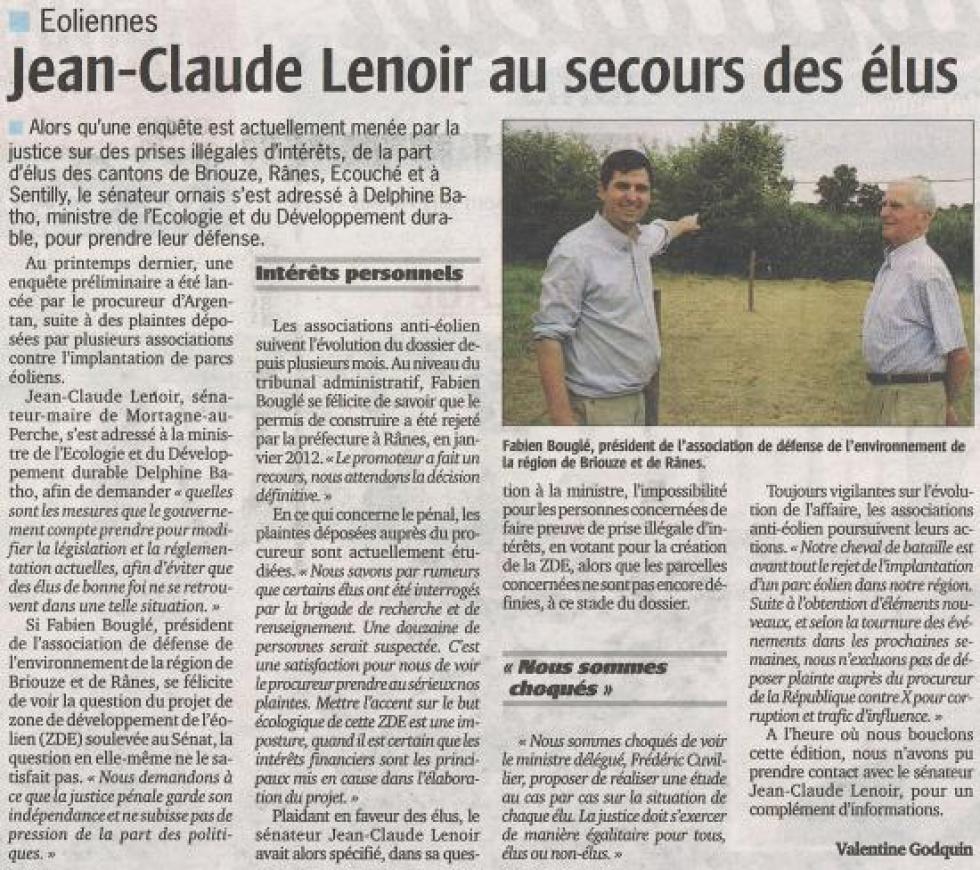 Article paru le 16 août 2012 dans le "Publicateur Libre".
