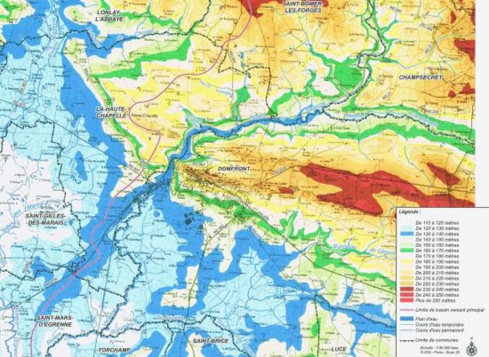 Topographie domfrontaise.