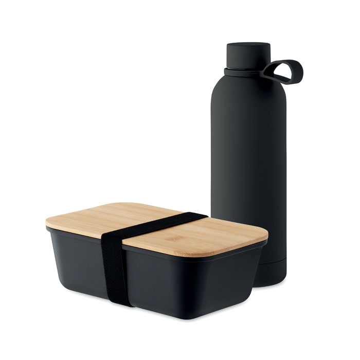 Bouteille 500 ml isotherme et lunch box recyclés Ilana