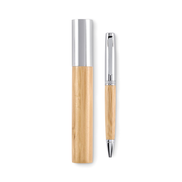 Stylo bille twist dans un tu en bambou