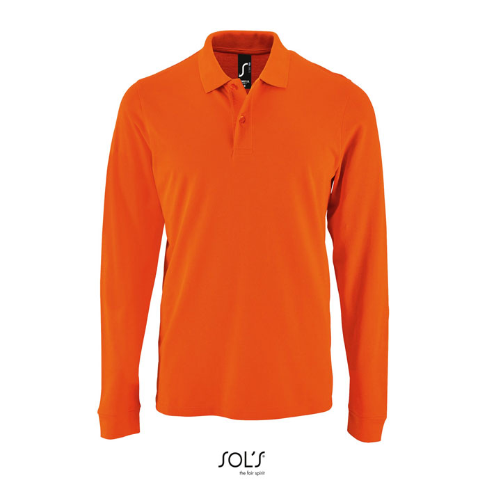 Polo 180g/m² manches longues homme