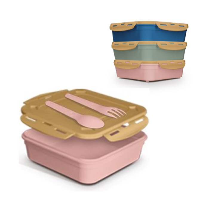 Lunch box 1000 ml emboitable et couverts