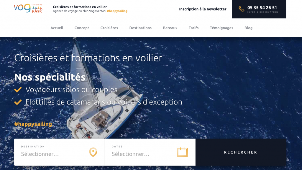 Home page du site vogweek.com