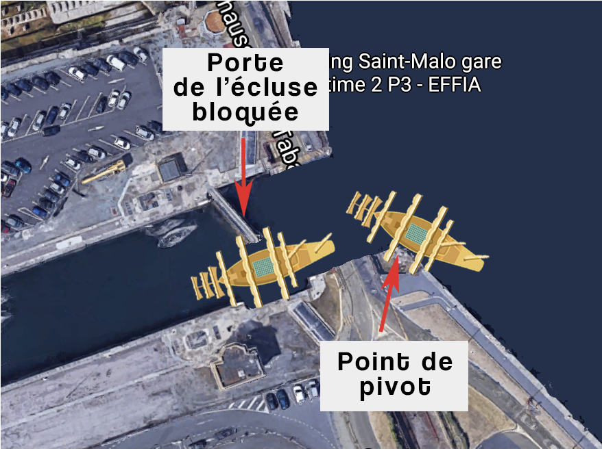 Navigation sur un 3 mâts, le grand voilier Le Français. Passage de l'écluse