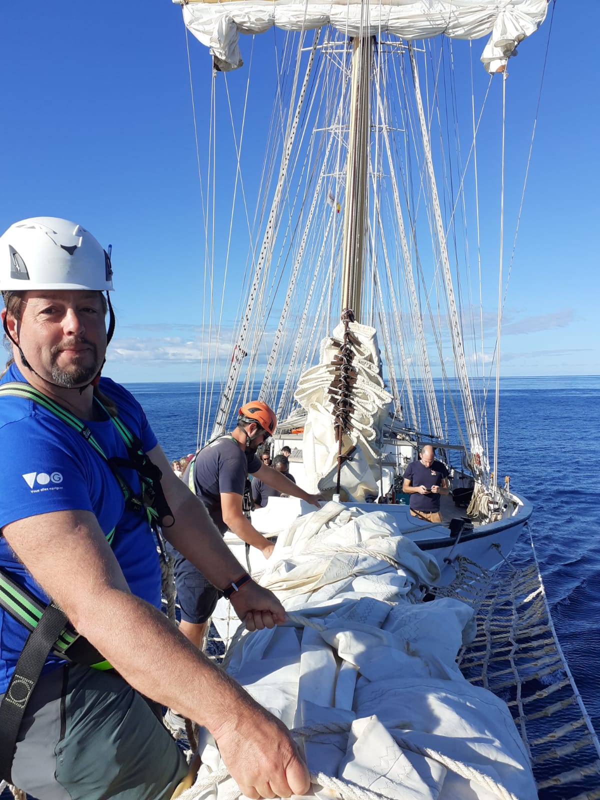 Visite du mât de beaupré