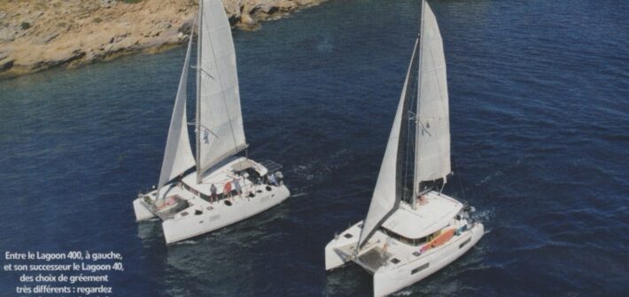 catamarans naviguant en Grèce dans le Péloponnèse