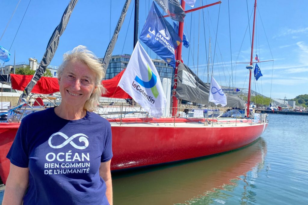 Catherine Chabaud et son monocoque