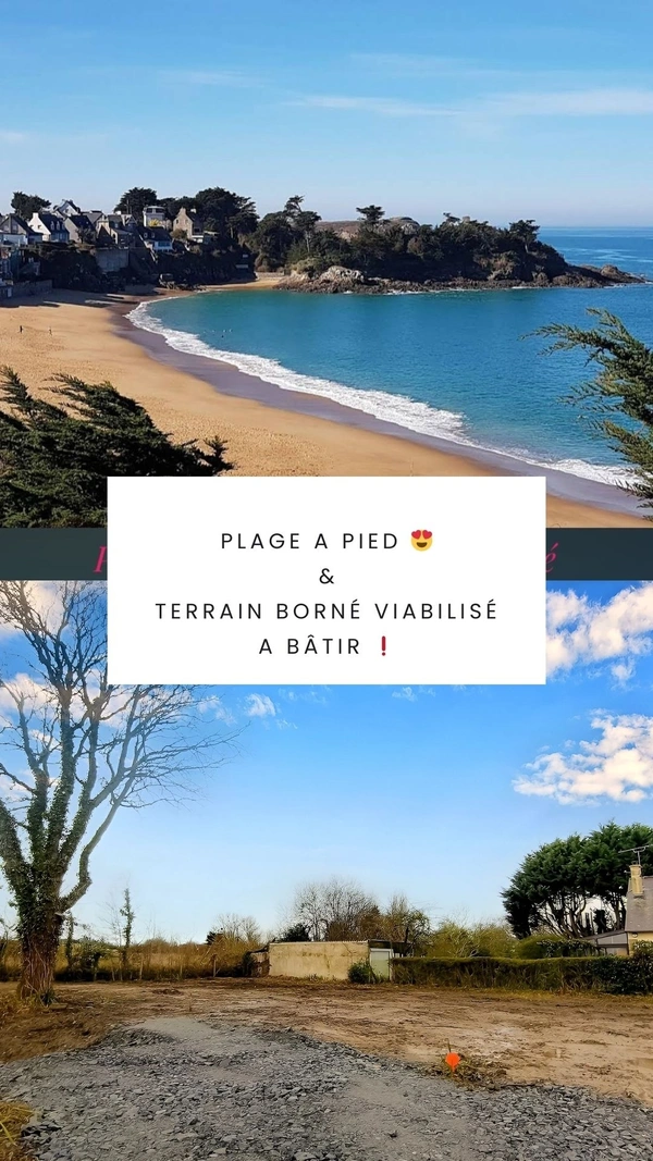 Plage à pied, terrain à bâtir
