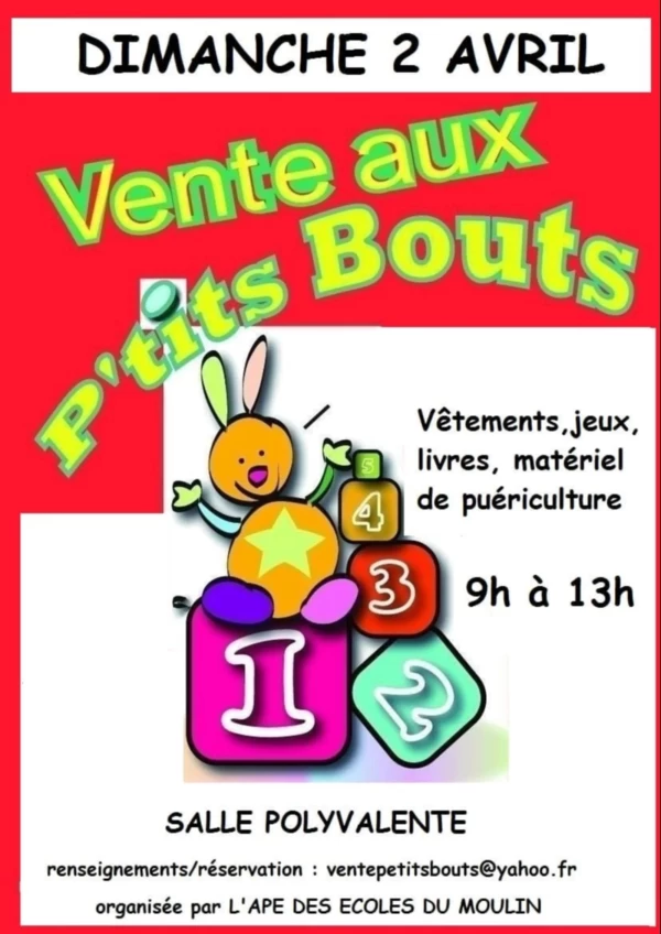 Vente aux p'tits bouts au Bignon le Dimanche 2 Avril 2023