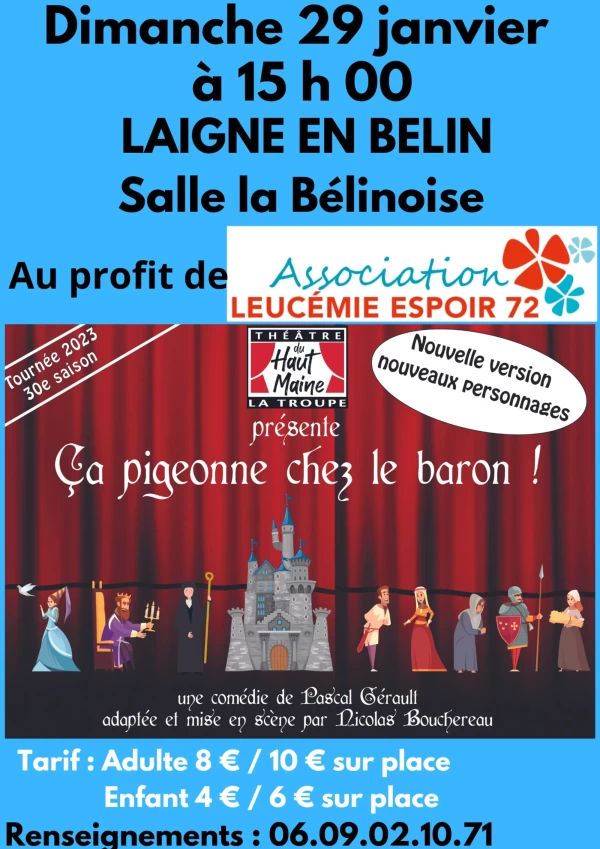 LES PROCHAINES DATES DE REPRESENTATION DU THEATRE DES 3 COUPS DE SENNE A LA CHEVROLIERE