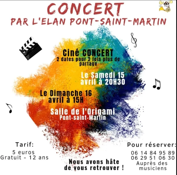 CONCERT A PONT SAINT MARTIN LES 15 ET 16 AVRIL 2023