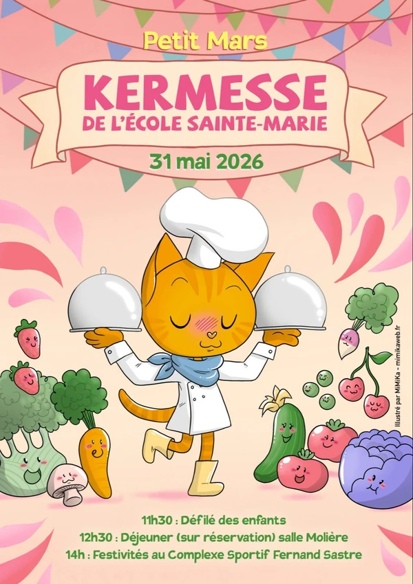 PETIT-MARS : KERMESSE ÉCOLE SAINTE-MARIE DIMANCHE 31 MAI 2026