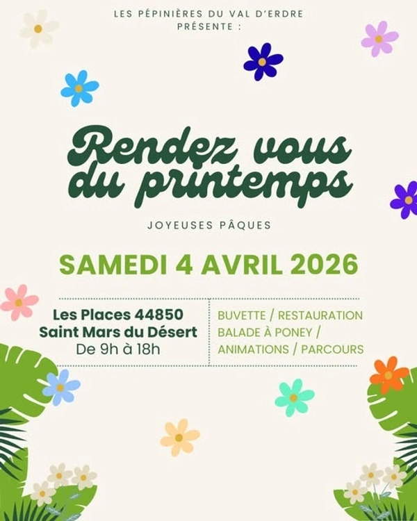 SAINT-MARS-DU-DÉSERT : RENDEZ-VOUS DU PRINTEMPS AUX PÉPINIÈRES DU VAL D'ERDRE