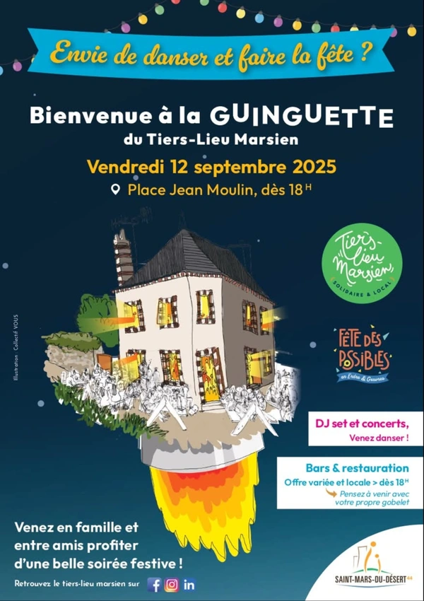 SAINT-MARS-DU-DÉSERT : GUINGUETTE DU TIERS LIEU VENDREDI 12 SEPTEMBRE 2025
