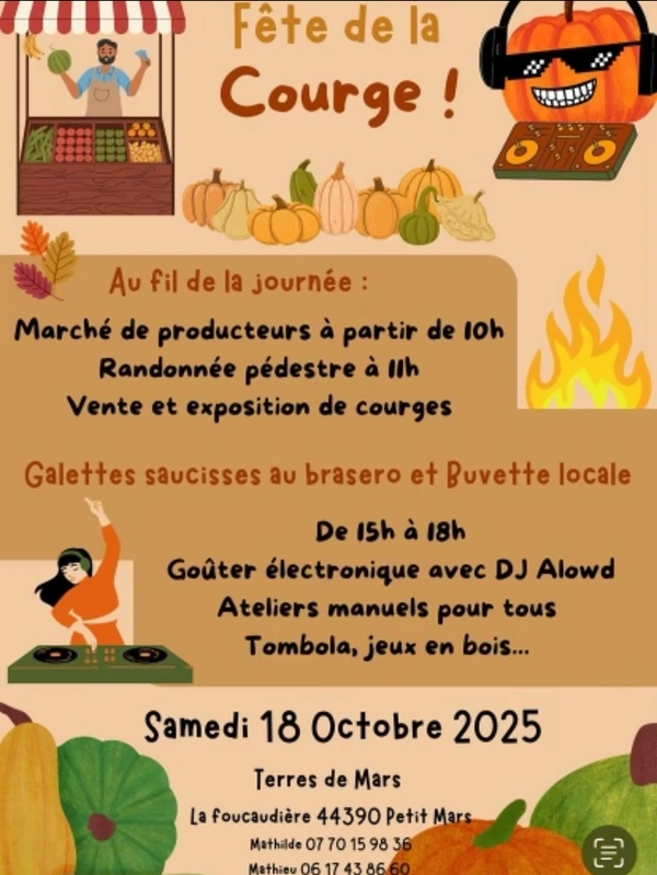PETIT-MARS : FÊTE DE LA COURGE SAMEDI 18 OCTOBRE 2025