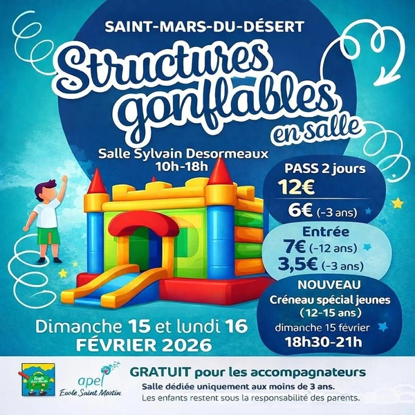 SAINT-MARS-DU-DÉSERT : ÉCOLE SAINT-MARTIN STRUCTURES GONFLABLES EN SALLE