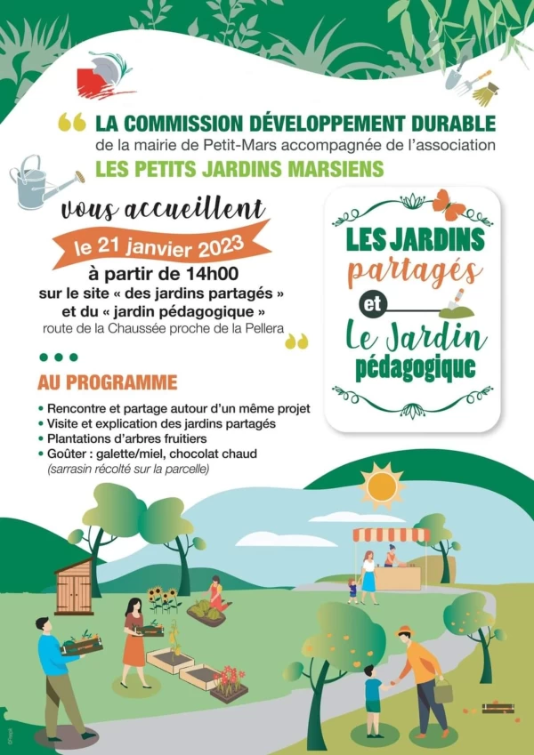 JARDINS PARTAGÉS ET JARDIN PÉDAGOGIQUE 21 JANVIER 2023 : PETIT-MARS
