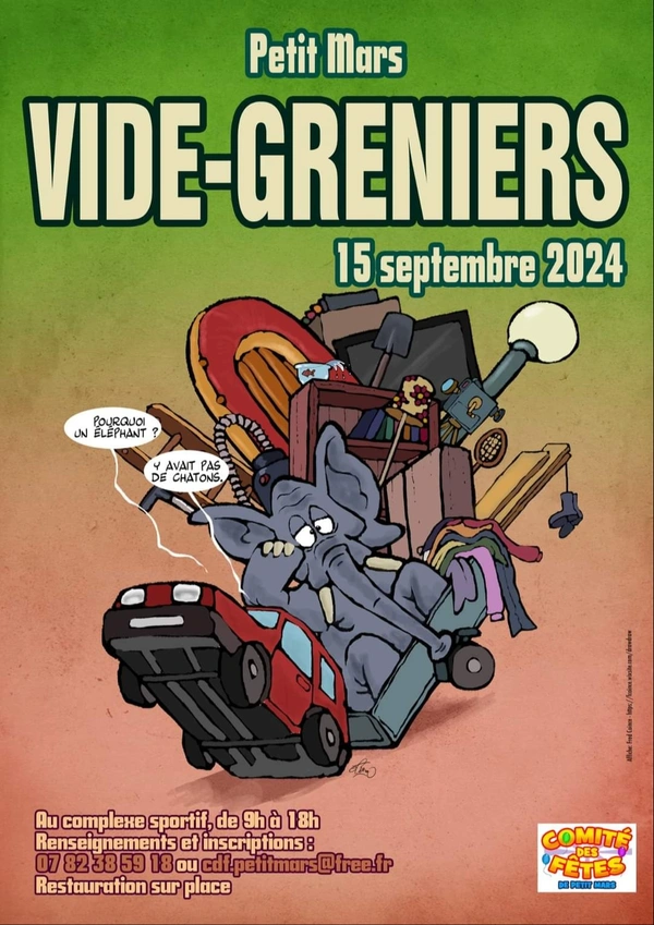 PETIT-MARS : VIDE-GRENIER DU COMITÉ DES FÊTES DIMANCHE 15 SEPTEMBRE 2024