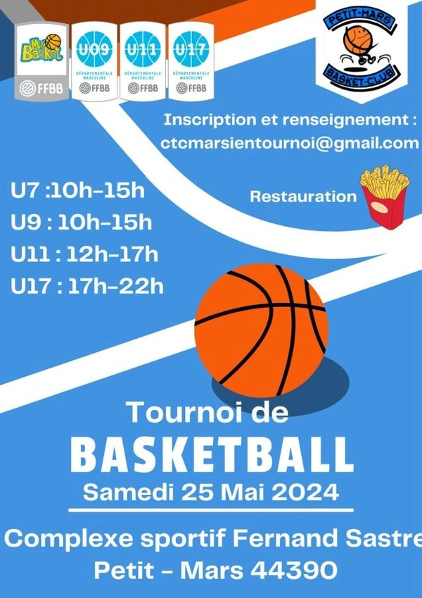 PETIT-MARS : TOURNOI DE BASKET SAMEDI 25 MAI 2024