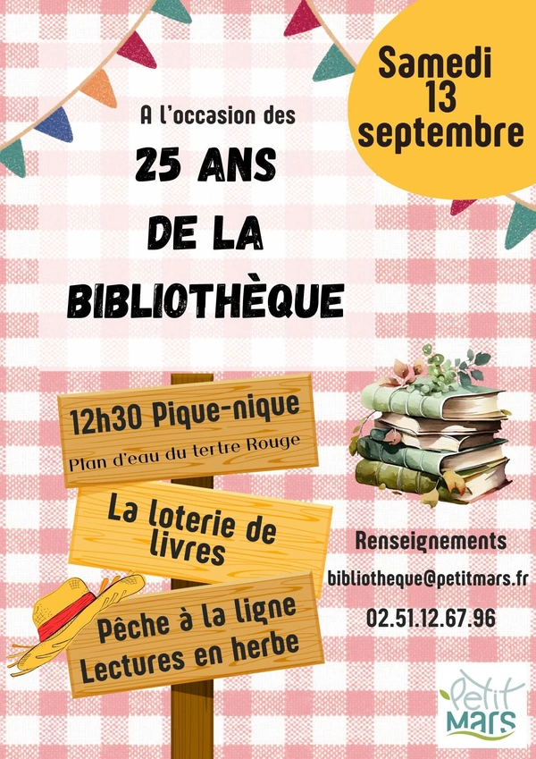 PETIT-MARS : 25 ANS DE LA BIBLIOTHÈQUE LE SAMEDI 13 SEPTEMBRE 2025