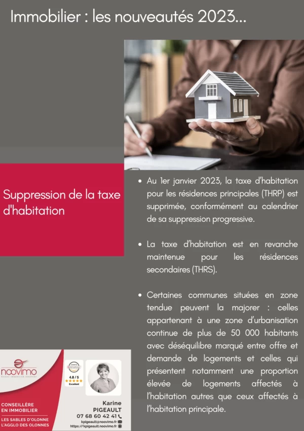 Nouveauté 2023 : Suppression de la taxe d'habitation
