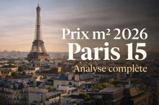 Prix m² 2026 Paris 15 : analyse complète