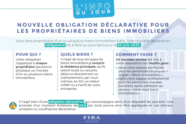 Nouveauté 2023 : la déclaration immobilière