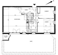 À louer   T3 meublé 64,79 m2 avec jardin privatif   Liffré  