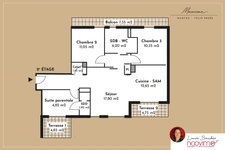 quartier Hauts-Pavés, résidence récente, 4 pièces 80,55 m2 t