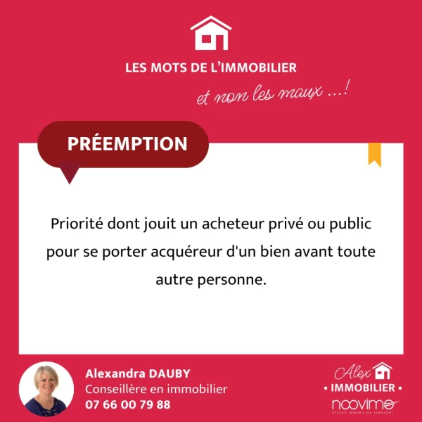 LES MOTS DE l'IMMOBILIER : LE DROIT DE PRÉEMPTION / CAS DU LOCATAIRE - CONGÉ POUR VENTE