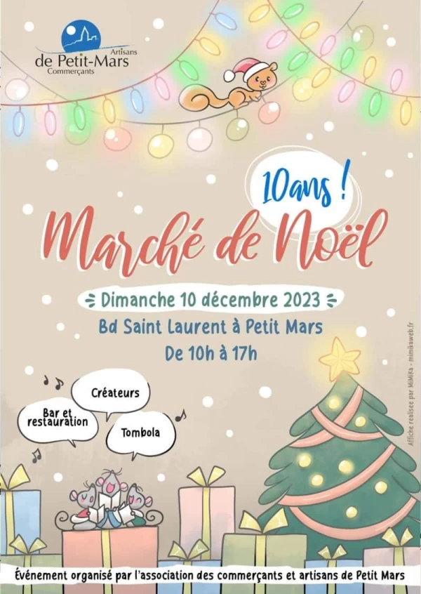 PETIT-MARS : MARCHÉ DE NOËL DIMANCHE 10 DÉCEMBRE 2023