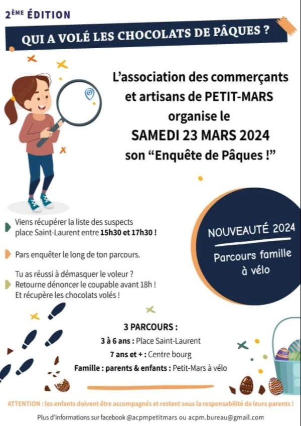 PETIT-MARS : L'ACPM VOUS CONVIE À SON "ENQUÊTE DE PÂQUES" LE SAMEDI 23 MARS 2024