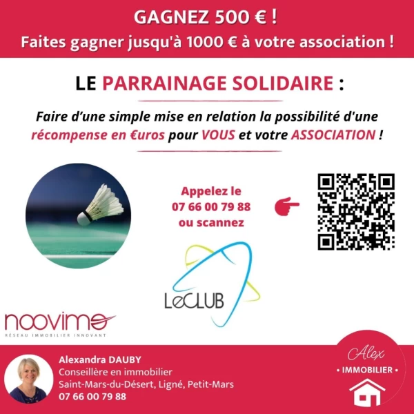 PARRAINAGE SOLIDAIRE : LE CELLIER LIGNÉ UNION BADMINTON (LeCLub)