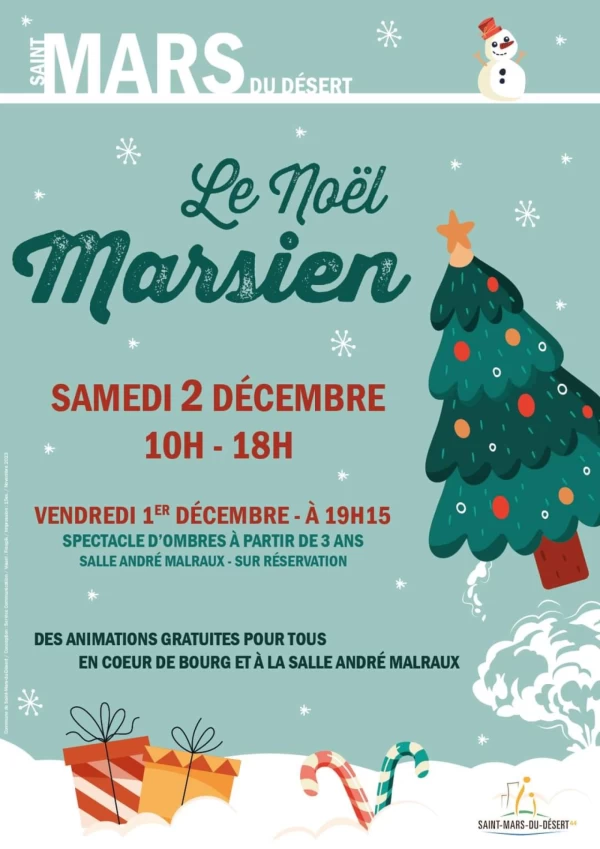 SAINT-MARS-DU-DÉSERT : NOËL MARSIEN LE SAMEDI 2 DÉCEMBRE 2023