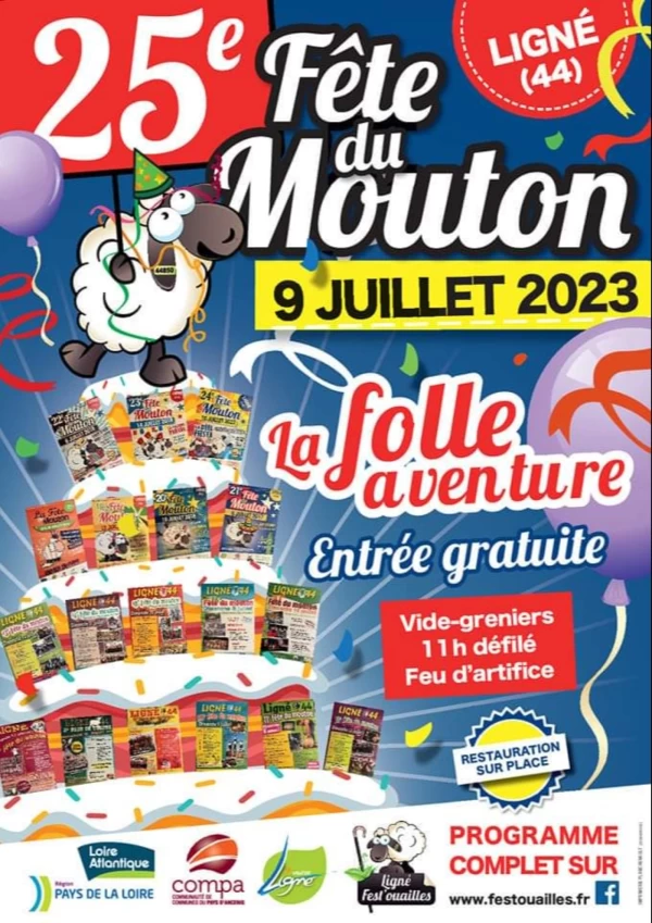 25éme ÉDITION DE LA FÊTE DU MOUTON LE 9 JUILLET 2023 : LIGNÉ