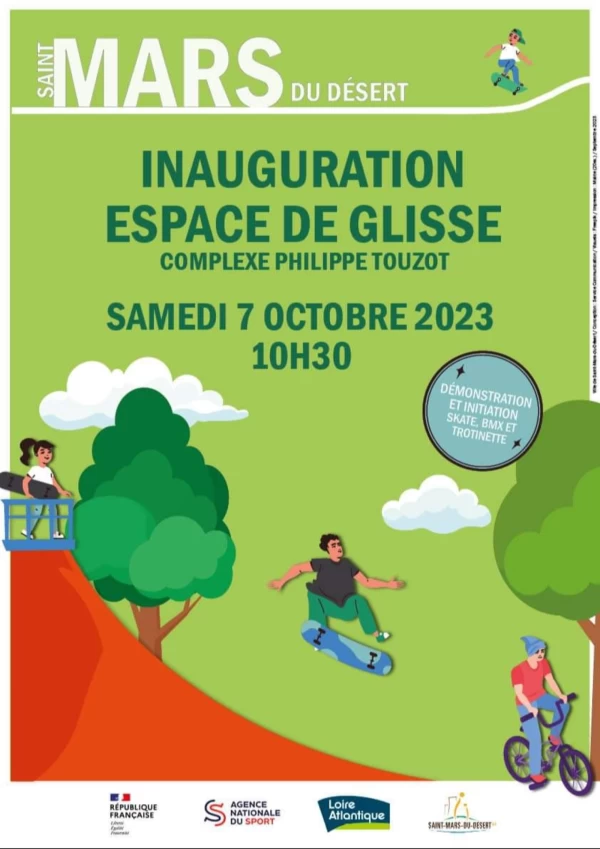 SAINT-MARS-DU-DÉSERT : INAUGURATION ESPASSE DE GLISSE SAMEDI 7 OCTOBRE 2023
