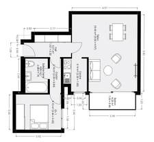 Appartement  2 pièce(s) 51 m2 8