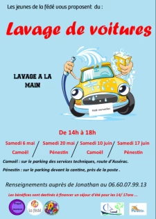 Lavage de voiture organisé par les jeunes de la fédé