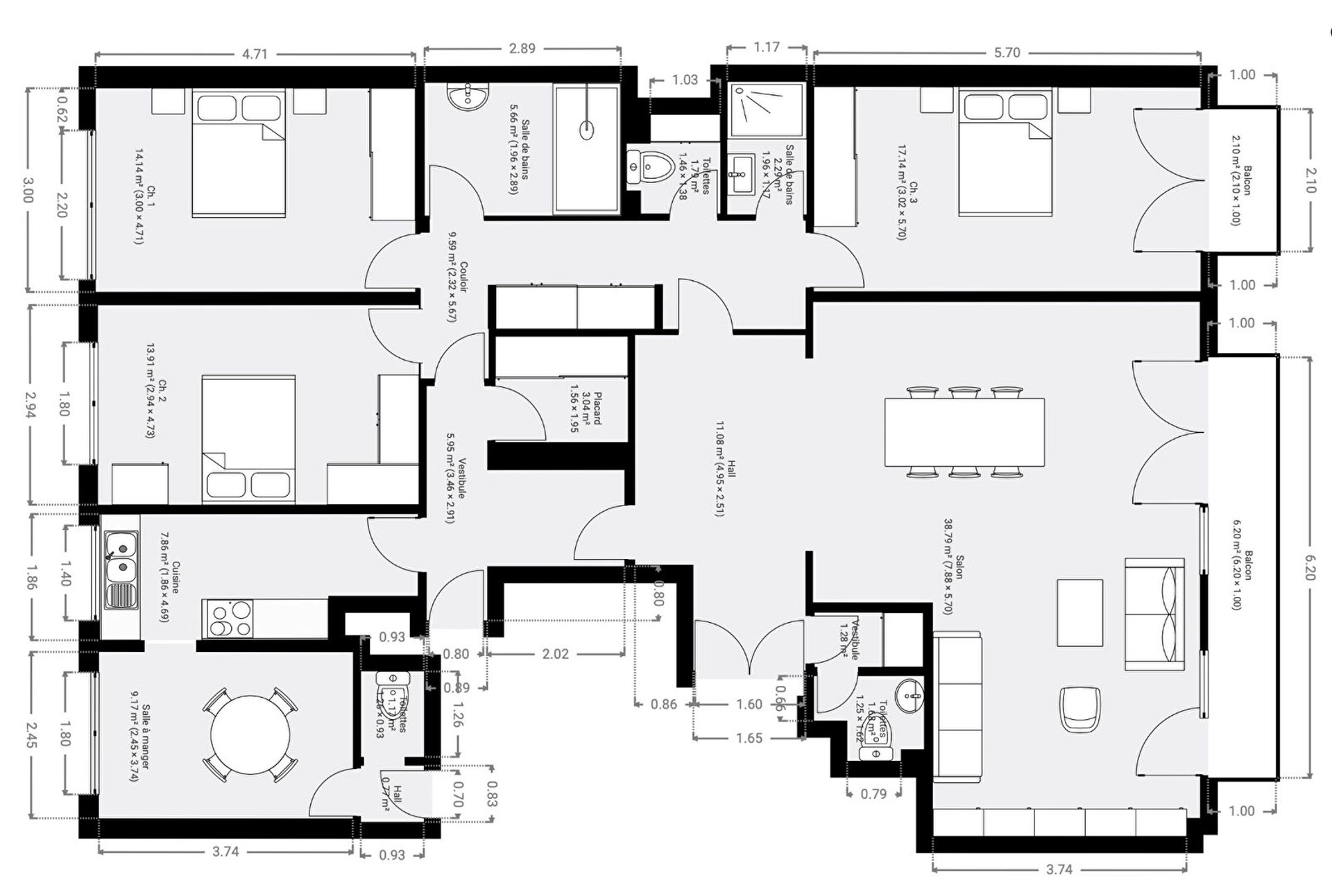 Vue panoramique exceptionnelle sur Paris et les Buttes-Chaumont - 6 pièces traversant -142 m² et balcons 16