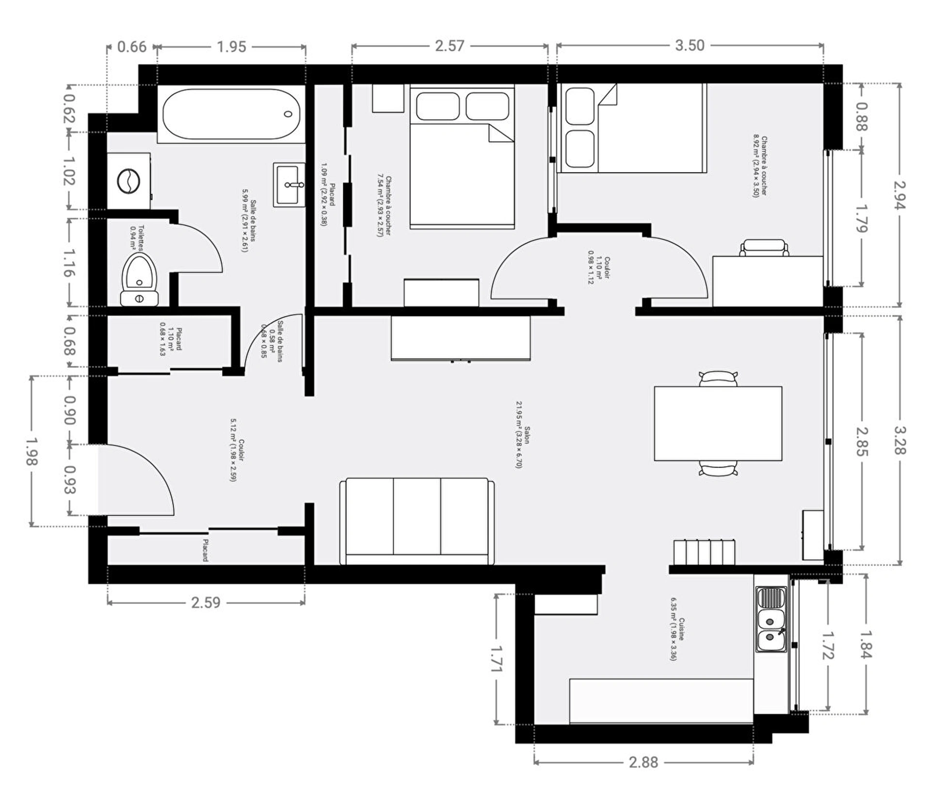 PARIS 19 - BELLEVILLE - AMERIQUE - 64 m² - possibilité d'exercice libéral 13